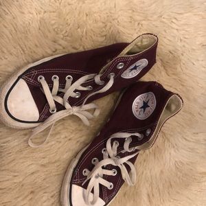 Burgundy Converse High Tops